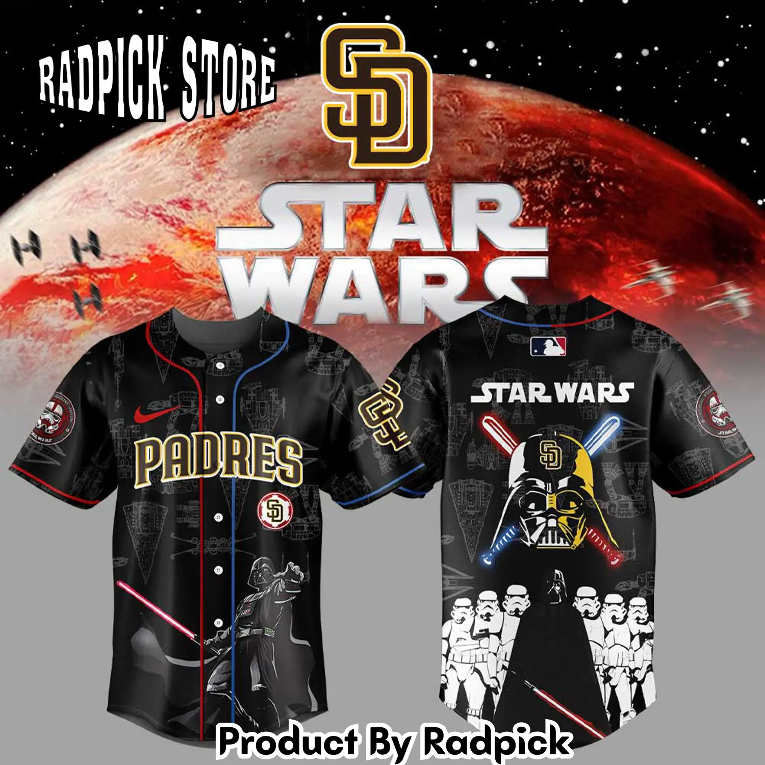 Radpick san diego padres star war uniform baseball jersey rp127172